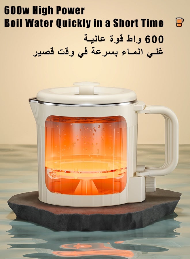 Kawu Foldable Small Electric Kettle, 800ml Portable Tea Kettle - Mini Electric Cooker for Light Cooking, 304 Stainless Steel Water Boiler with Storage Bag for Home, Travel, Camping, RV - Image 3