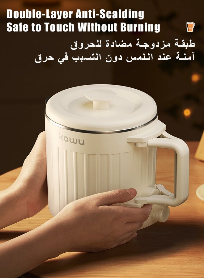 Kawu Foldable Small Electric Kettle, 800ml Portable Tea Kettle - Mini Electric Cooker for Light Cooking, 304 Stainless Steel Water Boiler with Storage Bag for Home, Travel, Camping, RV - Image 4