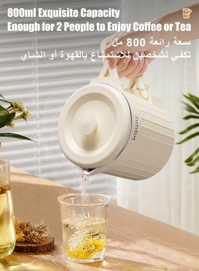 Kawu Foldable Small Electric Kettle, 800ml Portable Tea Kettle - Mini Electric Cooker for Light Cooking, 304 Stainless Steel Water Boiler with Storage Bag for Home, Travel, Camping, RV - Image 5