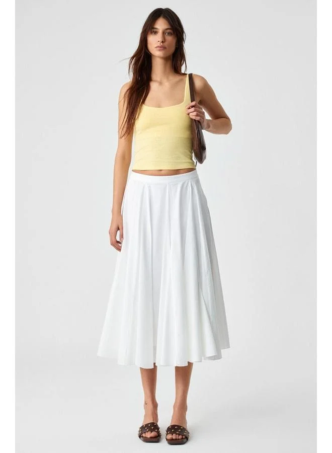 GRIMELANGE Sanukı Women's Slim Short V‑Neck Yellow Blouse.