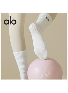 alo alo Yoga socks middle tube non-slip cotton socks Indoor dance fitness professional non-slip yoga Pilates stockings 3 pieces 