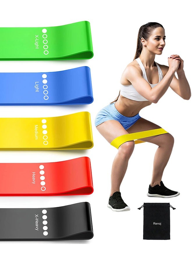 Omyoffice Resistance band,Portable resistance bands for workout,Natural latex material,Heavy duty,5 different resistance levels,For Strength Training & Fitness Workouts, Pilates, Yoga Physical - Image 1