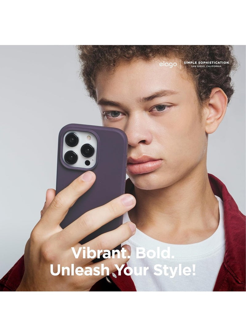 Elago Liquid Silicone for iPhone 15 PRO Case Cover Full Body Protection, Shockproof, Slim, Anti-Scratch Soft Microfiber Lining - Deep Lavender - Image 5