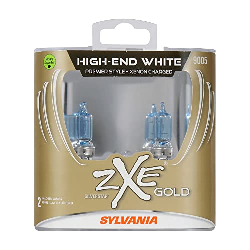 SYLVANIA - 9005 (HB3) SilverStar zXe GOLD High Performance Halogen Headlight Bulb - Bright White Light Output, Best HID Alternative, Xenon Charged Technology (Contains 2 Bulbs) - Image 1
