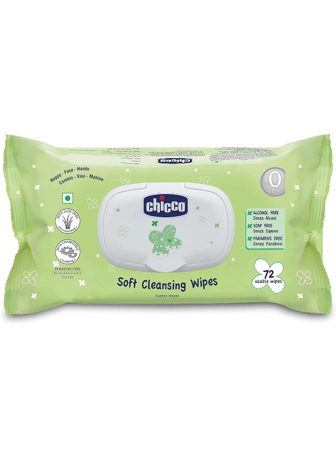 شيكو مناديل مبللة للأطفال للتنظيف الناعم من شيكو، 72 قطعة، عبوة فليبتوب - Image 1