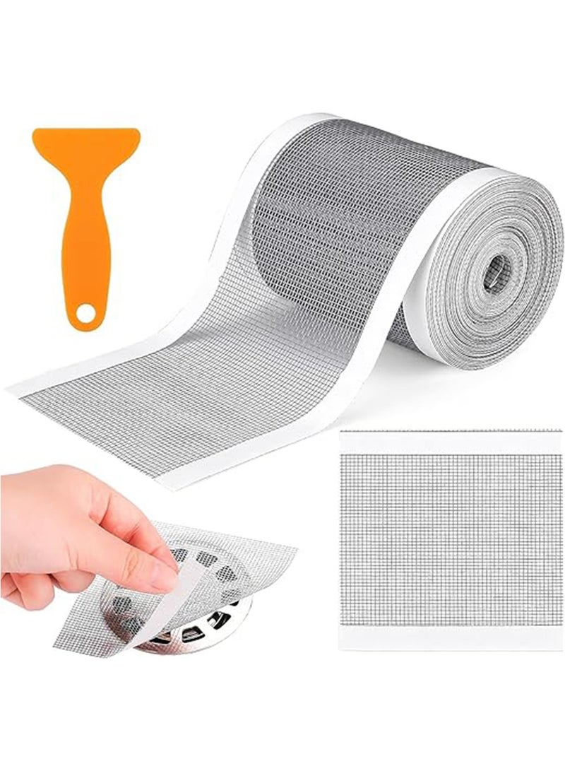 Self-Adhesive Hair Anti-Clogging Filter Sticker Disposable Shower Drain Stoppers,Cutable Drain Catcher Anti-Clogging Filter Sticker,Shower Drain Adapter Hair Stopper,Drain Cover to Catch Hair for Kitchen Bathroom Floor - Image 1