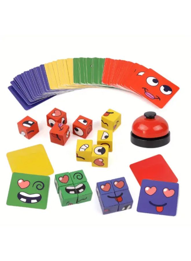 ١٦ قطعة بناء ٦٤ بطاقة صندوق ملون لعبة مكتبية مع جرس إجابة للمتعة العائلية - Image 2