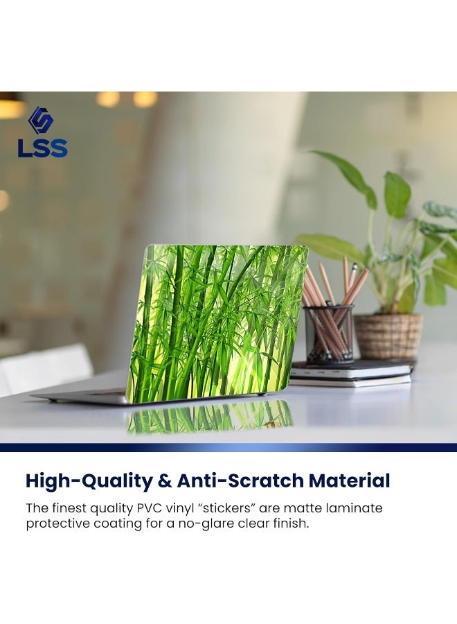 LSS 15 15.6 Inches Laptop Notebook Skin Sticker with 2 Wrist Pads - Reusable Cover Protector Vinyl Sticker Cover Decal Fits 13" - 16" HP Dell Lenovo Apple Asus Acer Samsung - Bamboo in Forest - Image 4