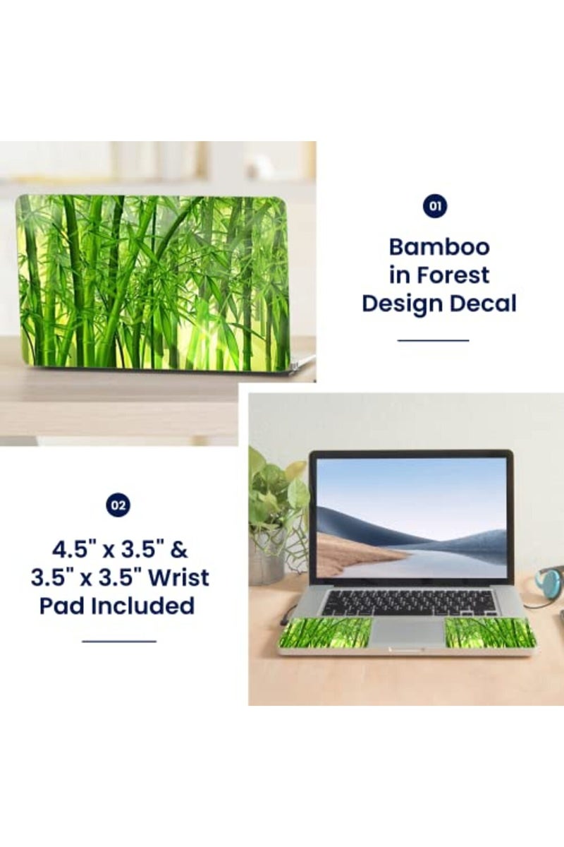 LSS 15 15.6 Inches Laptop Notebook Skin Sticker with 2 Wrist Pads - Reusable Cover Protector Vinyl Sticker Cover Decal Fits 13" - 16" HP Dell Lenovo Apple Asus Acer Samsung - Bamboo in Forest - Image 2