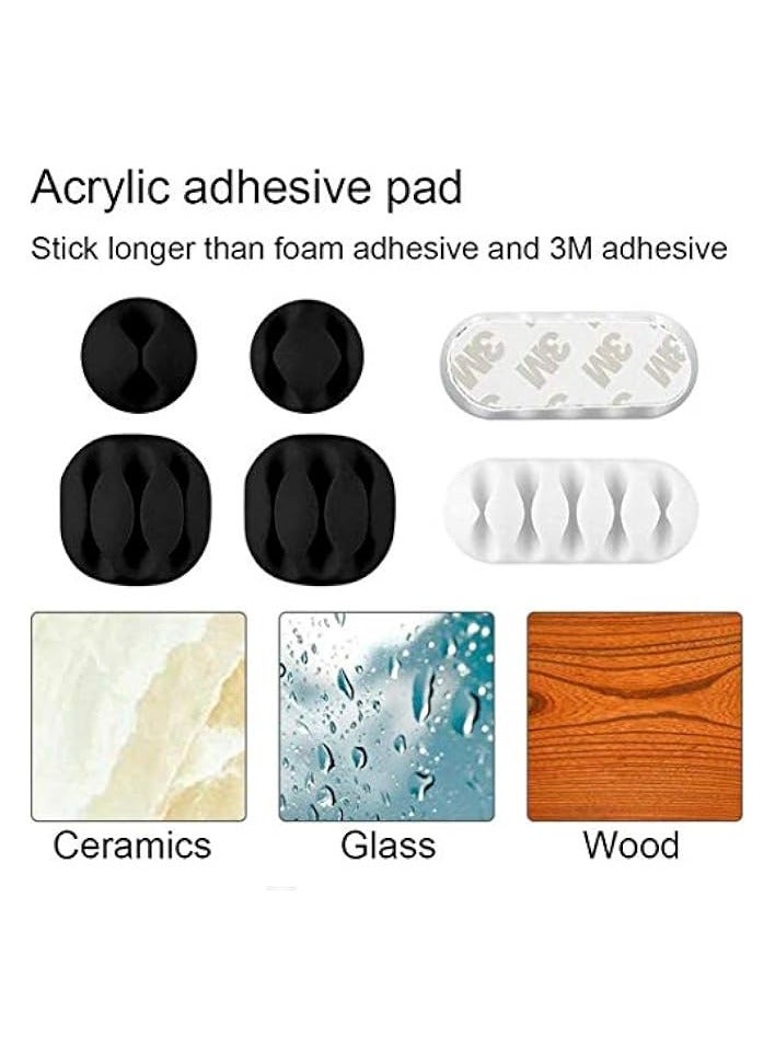 erorex Set of 10 USB Cable Clips, Strong Adhesive Silicone Desktop Cable Organizer Wire Holder Multipurpose Cord Management Accessories for Home and Office（ Black） - Image 3