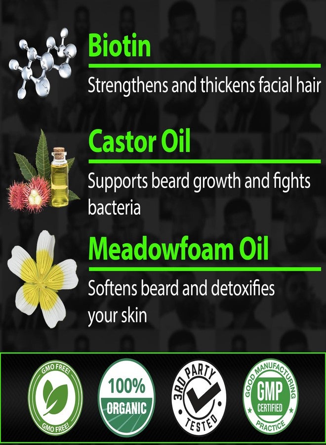 BBS BEST BEARD STUFF طقم نمو اللحية مع زيت نمو اللحية GROW للرجال + بلسم بيودين لتكثيف اللحية 2X / العناية باللحية وبلسم اللحية (طقم اللحية لنمو شعر الوجه) - Image 4