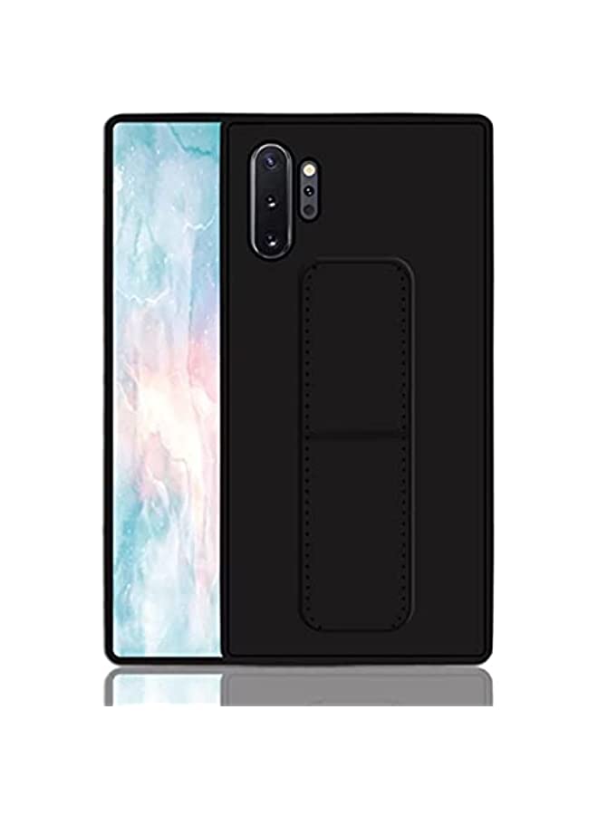 IAF Wrist Strap Stand Phone Case with Holder Magnetic Back Cover for Samsung Galaxy Note 10 Plus Black