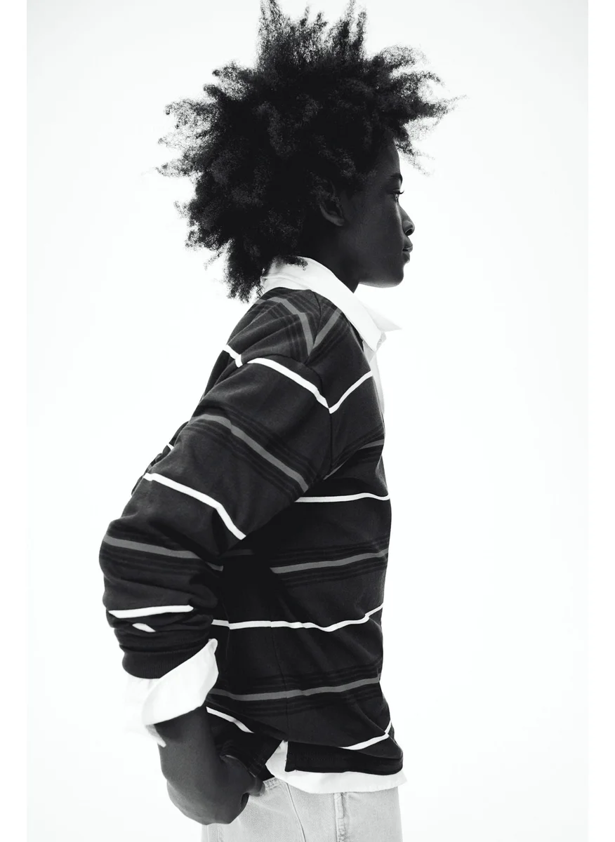 H&M Cotton Jersey Rugby Shirt