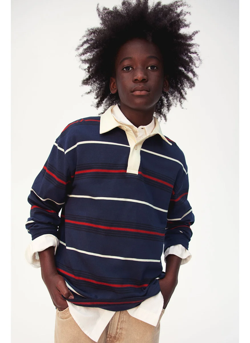 H&M Cotton Jersey Rugby Shirt