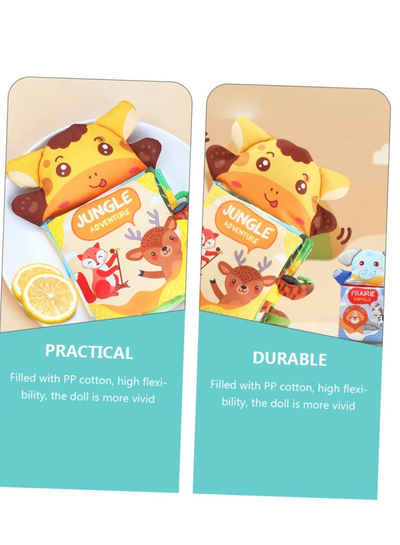 SOLARAE Cloth Book Cognition Training Book, Montessori Teaching Animal Cognition Book, Interactive Cloth Book Handwritten Peach Skin Baby Touch - Image 2