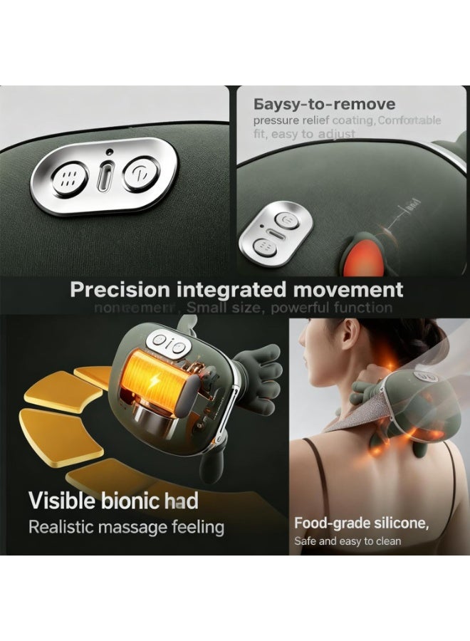 ريبنيو جهاز تدليك الكتف والرقبة لتخفيف الألم - جهاز تدليك عميق للأنسجة مع حرارة وبطارية طويلة الأمد - Image 4