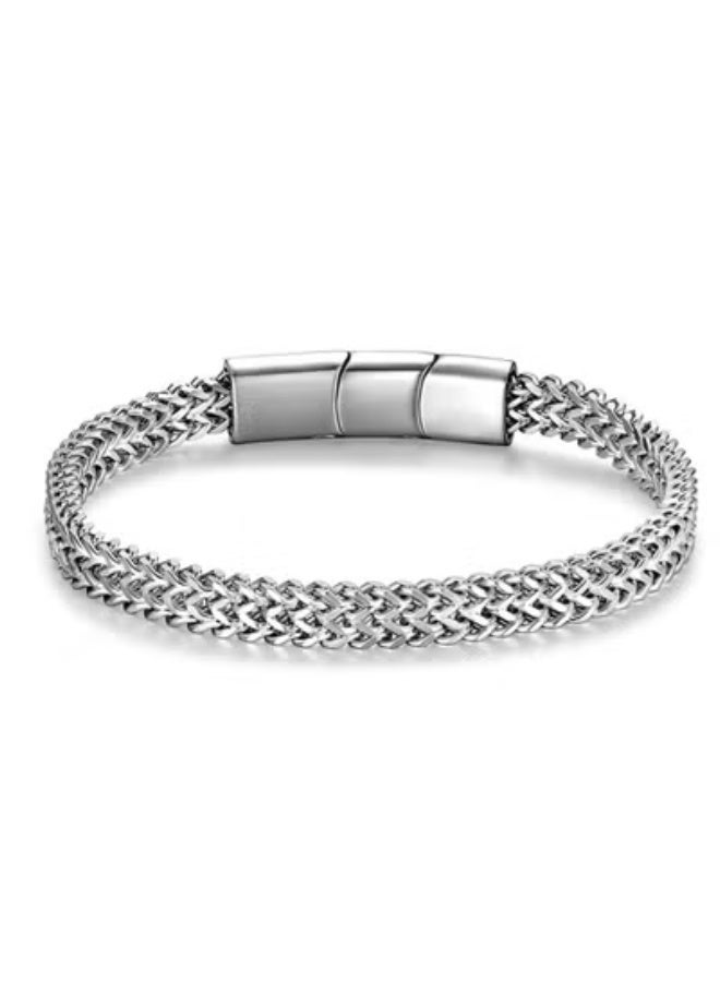 Bracelets for Men-Stainless Steel Magnetic Clasp Franco Chain Mens Bracelet - Image 1