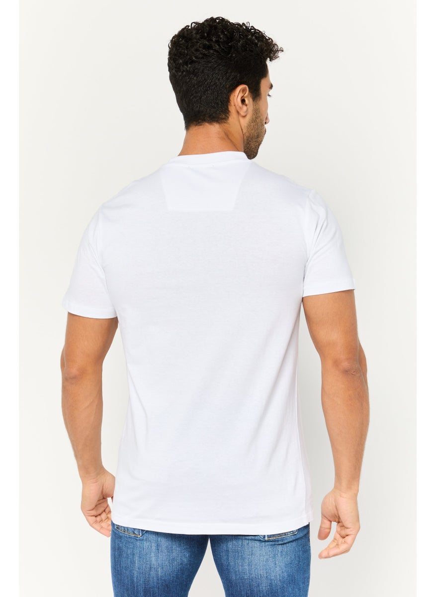 Cavalli Class Men Crew Neck Short Sleeves Brand Logo T-Shirt, White  - Image 4