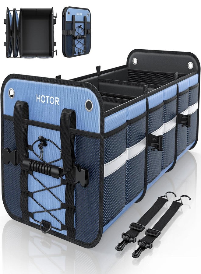 HOTOR Trunk Organizer for SUV - Car Storage Box with Reflective Strips, Collapsible Car Organizer with Large Capacity, Essential Car Accessories for Truck, Van & Sedan, Blue, 22.1" x 13.0" x 12.0" - Image 1