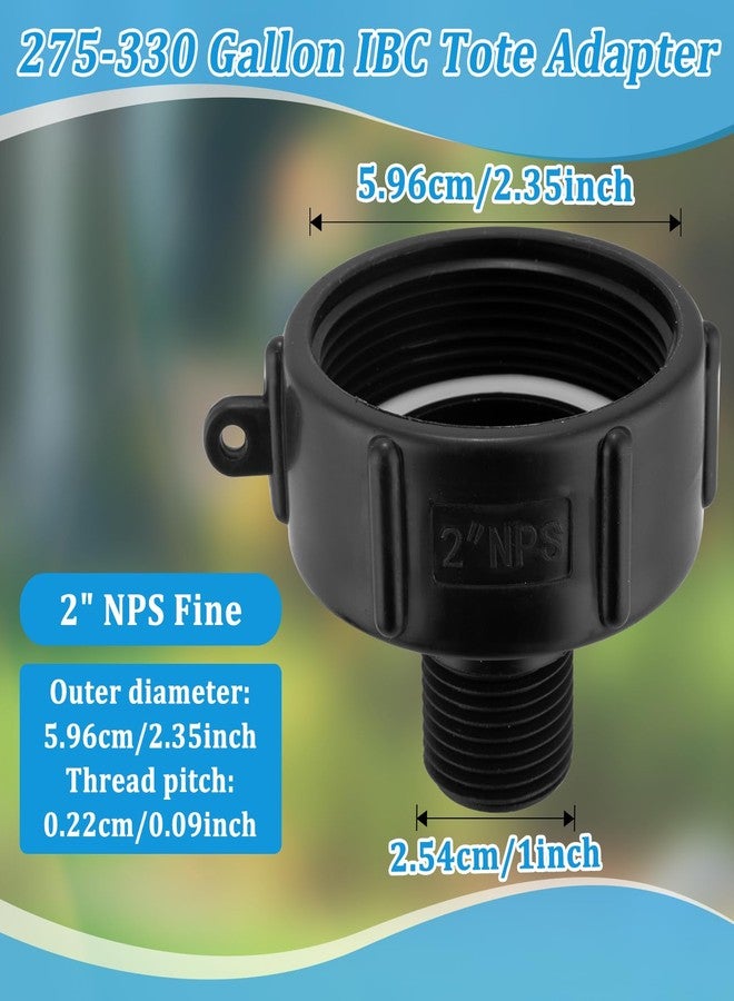 wantmatch 275 330 IBC Tote Adapter, Food Grade IBC Drain Adapter，Water Hose Male Adapter for Garden Hose,2" Fine Thread X 3/4" Male G Hose - Image 4