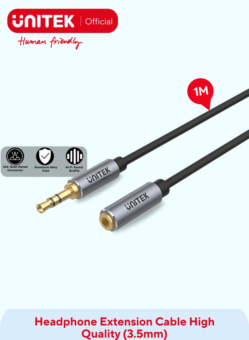UNITEK Aux Male to Female Cable for Audio Cable Extension Headphone Extension Cable (3.5mm Male Plug to 3.5mm Female Jack) Stereo Audio Extension Cable,1M  - Image 1