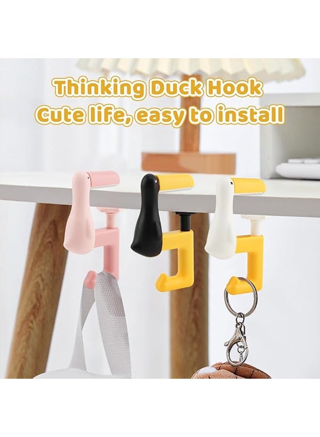 3PCS Portable Duck Shaped Detachable Non,Slip Folding Table Hook – No-Drill Purse Hanger & Bag Clamp for School Office Desk Storage & Organization - Image 5