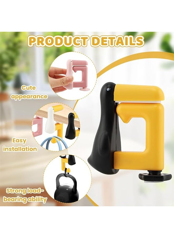 3PCS Portable Duck Shaped Detachable Non,Slip Folding Table Hook – No-Drill Purse Hanger & Bag Clamp for School Office Desk Storage & Organization - Image 3