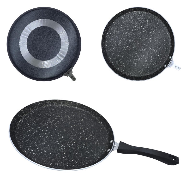 Zen Dosa Tawa | Black | 29 CM | Non-Stick | Gas Flame Base | Dishwasher Safe | Aluminium | 2.6 MM Thik  - Image 5