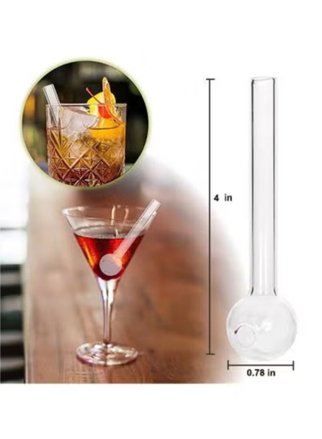 Risen 4 Pcs Glass Straws Pipe Shatter Resistant 4 Inch Short Reusable Glass Straw Dishwasher Safe Bar Drinking Straws Perfect For Cocktail Smoothies Coffee Juice Clear - Image 2