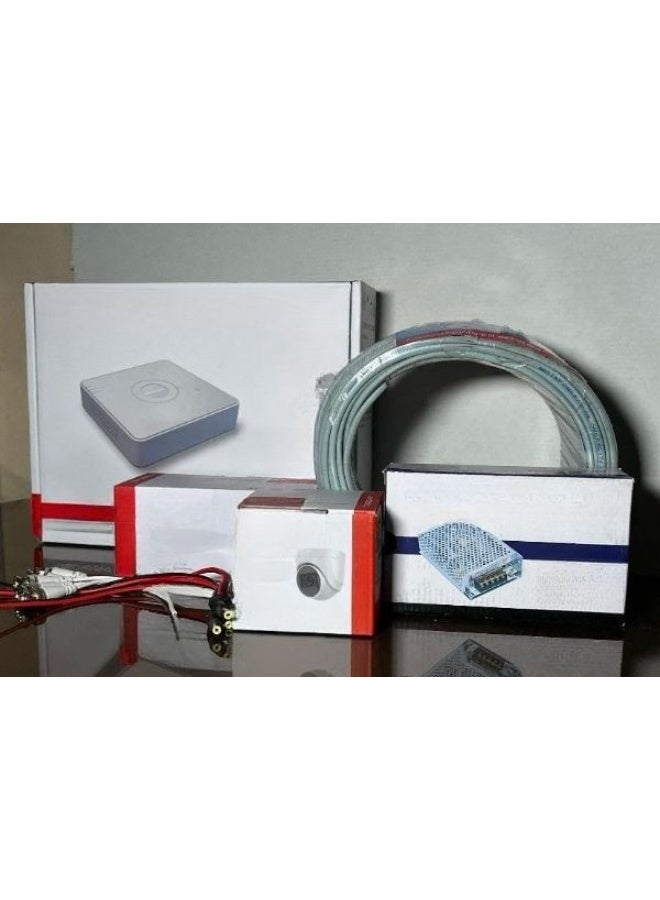 Complete 4-Camera Security System with FHD 1080p DVR, Adapters, and Cables Included