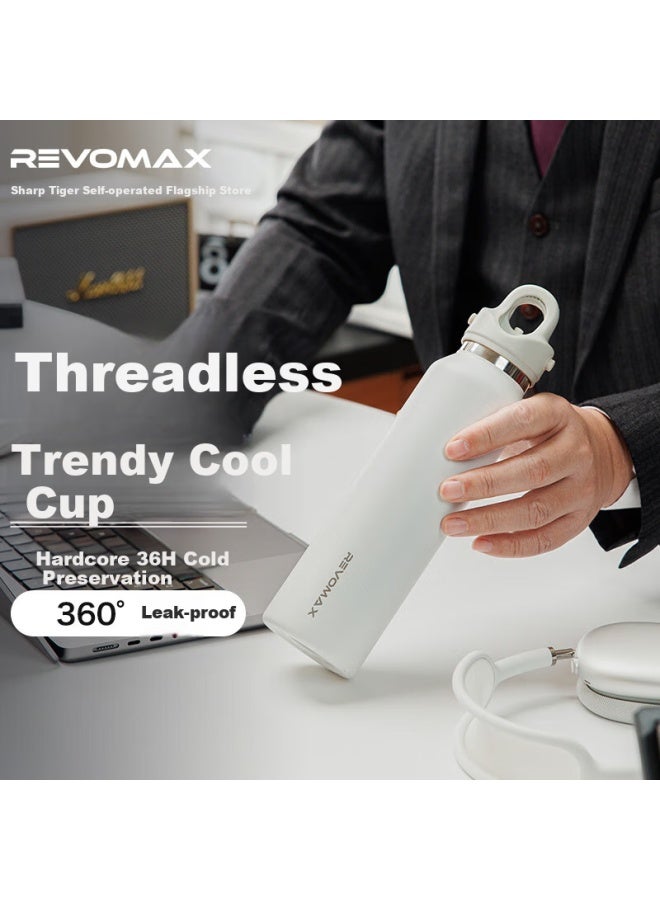 Revomax Insulated Tea Infuser Bottle 316 Stainless Steel Ice Cold Coffee Mug 473Ml - Dynamic White