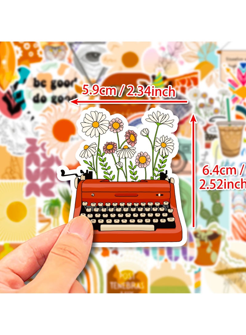 قوس قزح أورينبو 50 قطعة من ملصقات بوهو الجمالية اللطيفة من الفينيل ملصقات مقاومة للماء ديكور فني لزجاجة المياه والكمبيوتر المحمول والهاتف وملصقات التزلج للفتيات المراهقات - Image 2