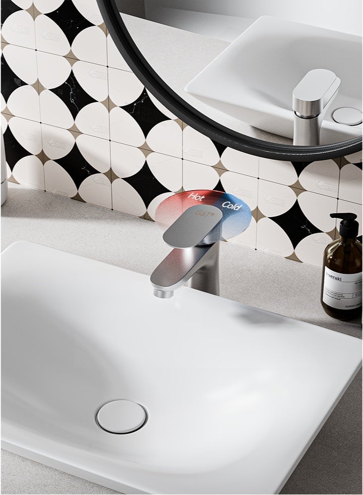 GT Cold And Hot Water Mixer Tap With Flexible Hose, Single-Hole Sink Tap, Suitable For Bathroom Vanities and Kitchens - Image 3