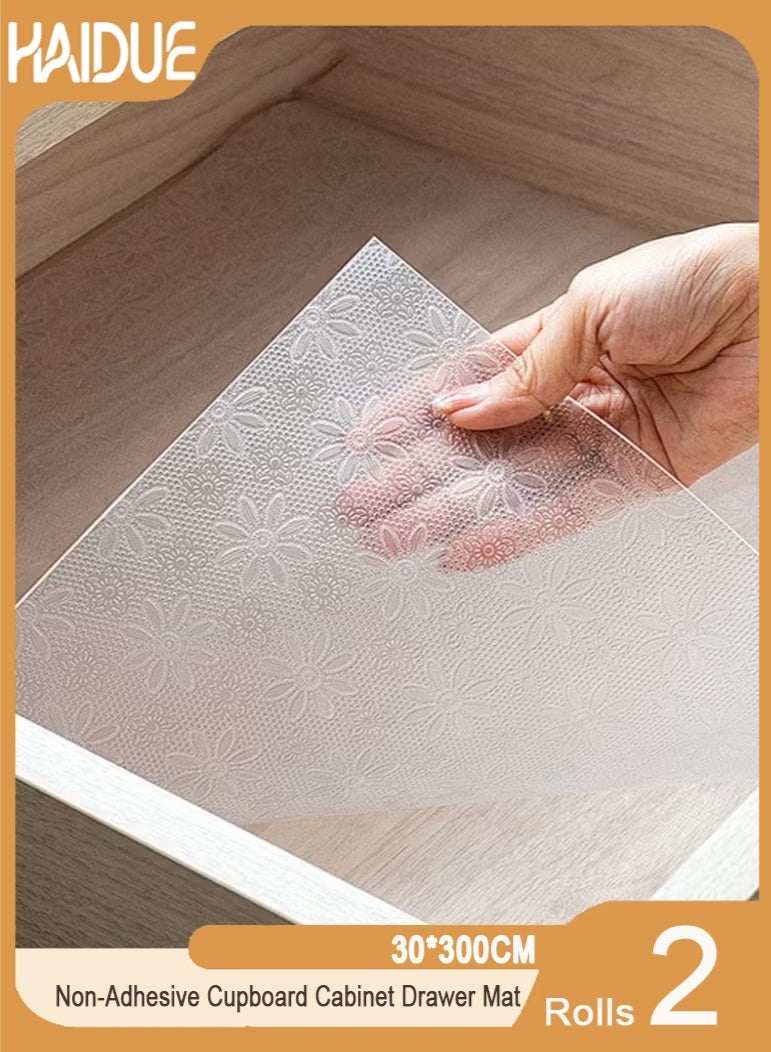 هايدو 2-لفة 30 * 300CM غير اللاصق خزانة الخزانة الدرج حصيرة واضحة - Image 1
