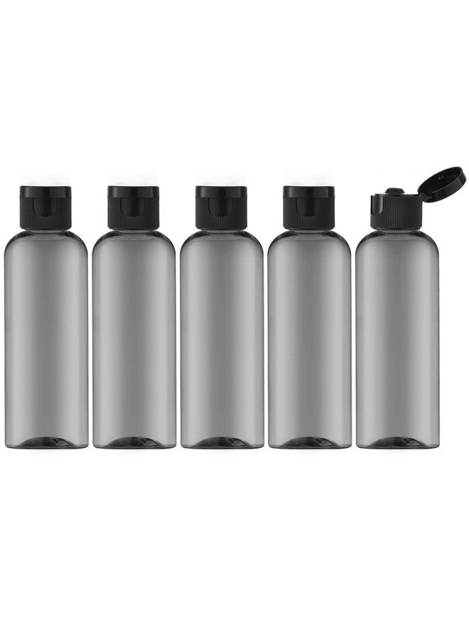 ليزا بيك زجاجات سفر بسعة 3.4 أونصة مع غطاء قلاب (5 قطع) حاوية موزع فارغة لمستحضرات التجميل بحجم السفر (100 مل، أسود) - Image 1