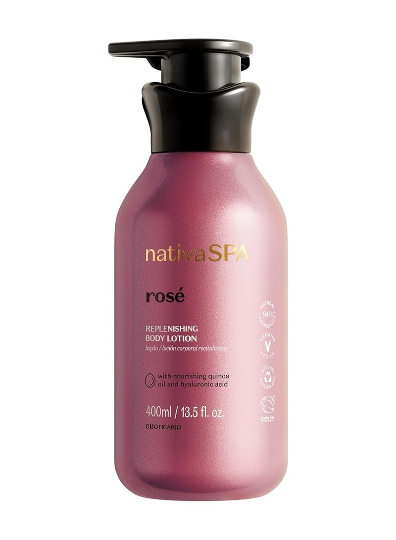 NATIVA SPA O BOTICÁRIO Nativa SPA Rosé Body Lotion by O Boticario | 30 Hours Of Hydration | Fragranced Skin Moisturizer with Purified Quinoa Extract, 13.5 Ounce - Image 1
