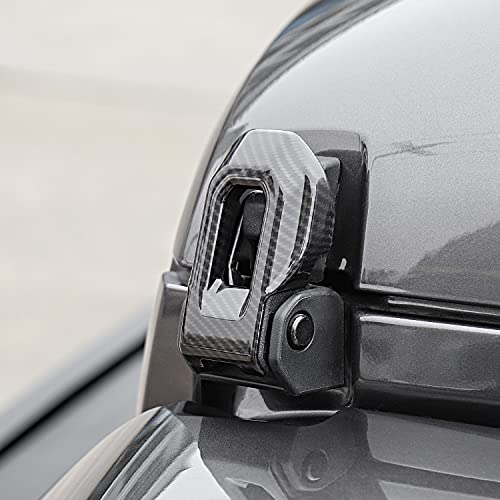 Hoolcar Hood Latch Lock Catch Brackets Cover for 2018-2021 Jeep Wrangler JL JLU & 2020-2021 Gladiator JT, Carbon Fiber - Image 4