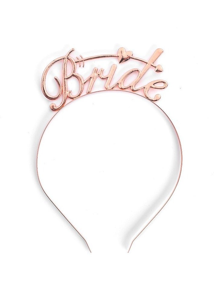 Bride To Be Printed Sash With Crown and Shoulder Length Veil Set  - Image 2