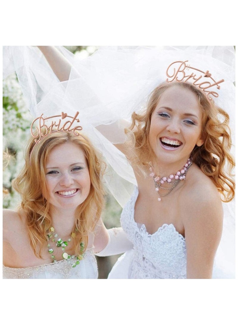 Bride To Be Printed Sash With Crown and Shoulder Length Veil Set  - Image 5