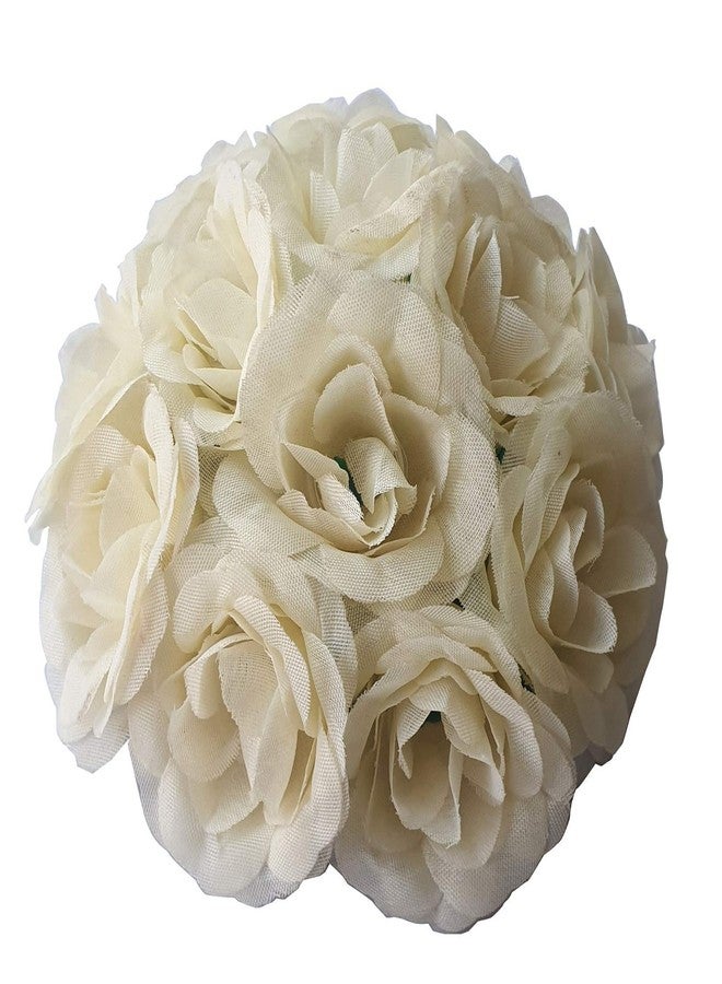 Foreign Holics Beautiful White Flowers Hair Gajra Bun Accessory for Women, 20 gm - Image 4