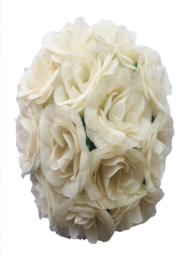 Foreign Holics Beautiful White Flowers Hair Gajra Bun Accessory for Women, 20 gm - Image 1