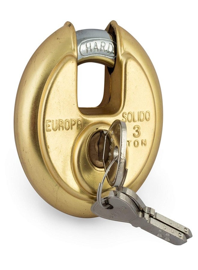 قفل قرص نحاسي Europa P370BI | حلقة سميكة مقواة بتداخل 270 درجة، جسم من الفولاذ المقاوم للصدأ | مثالي للمنازل والمكاتب والخزائن والأمان الخارجي