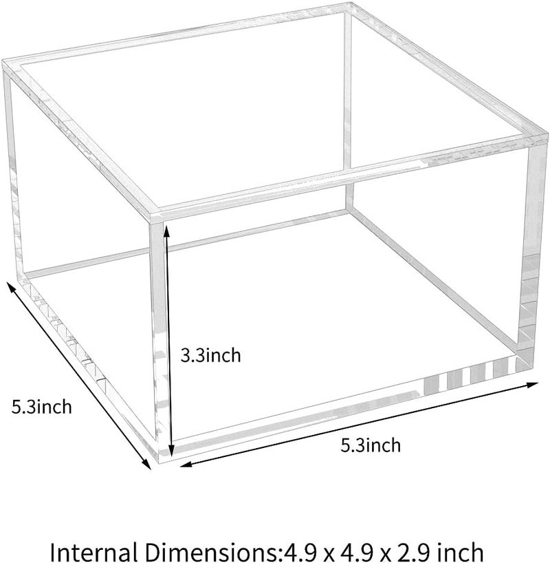نيوبي صندوق تخزين أكريليك مع أغطية، صندوق مربع شفاف متعدد الأغراض مقاس 5.3 بوصة، قابل للتكديس للمكتب والمنزل، حاويات مكعبات صغيرة للمجوهرات، الدبابيس، الألعاب الصغيرة - Image 4