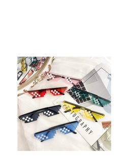 SYOSI 12 Pack Thug Life Party Sunglasses 8 Bit Pixel Glass Multicolor Mosaic Gamer MLG Photo Props Unisex Eyewear  - Image 5