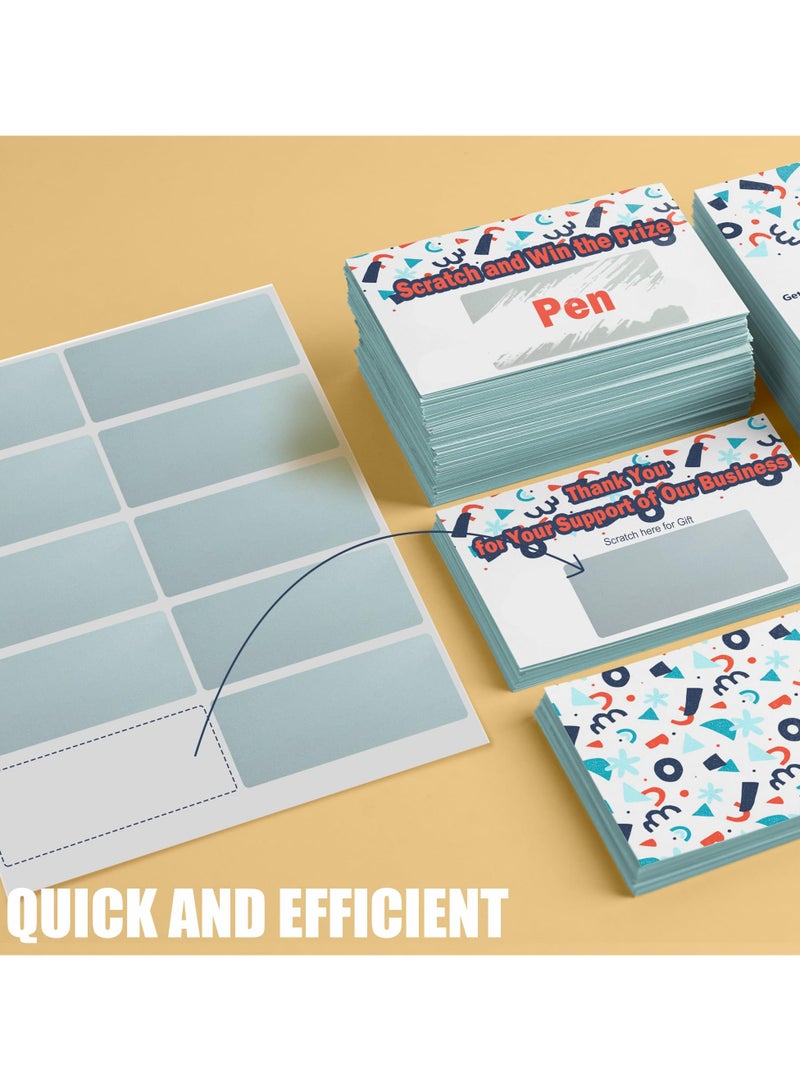 Generic 500PCS (50 Sheets) 2.54cm X 6.5cm Scratch Resistant Stickers - Easy To Tear And Stick, Reveal Guessing Prizes, Reward Plans, Game Activities, Promotional Activities (Gray)  - Image 3