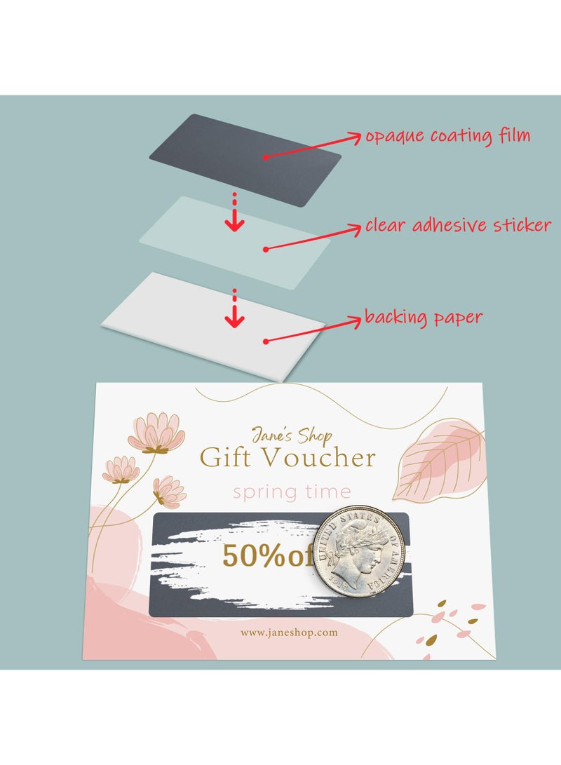 Generic 500PCS (50 Sheets) 2.54cm X 6.5cm Scratch Resistant Stickers - Easy To Tear And Stick, Reveal Guessing Prizes, Reward Plans, Game Activities, Promotional Activities (Gray)  - Image 4