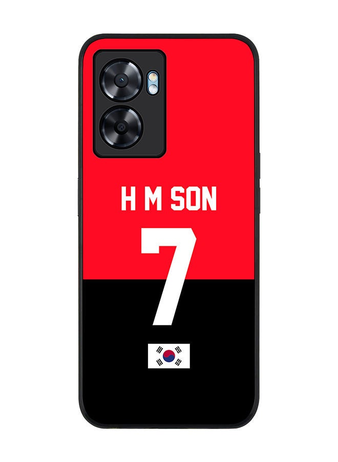 Stylizedd Rugged Black edge case for Oppo A57 Slim fit Soft Case Flexible Rubber Edges Anti Drop TPU Gel Thin Cover - Football Team - South Korea Player Name - H M Son - Image 1