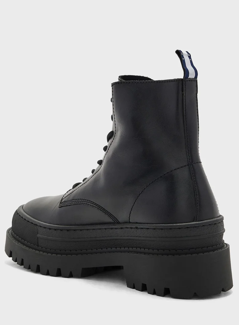 TOMMY JEANS Lace Up High Top Boots