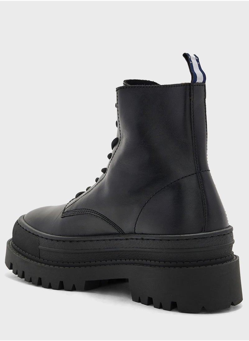 TOMMY JEANS Lace Up High Top Boots  - Image 3