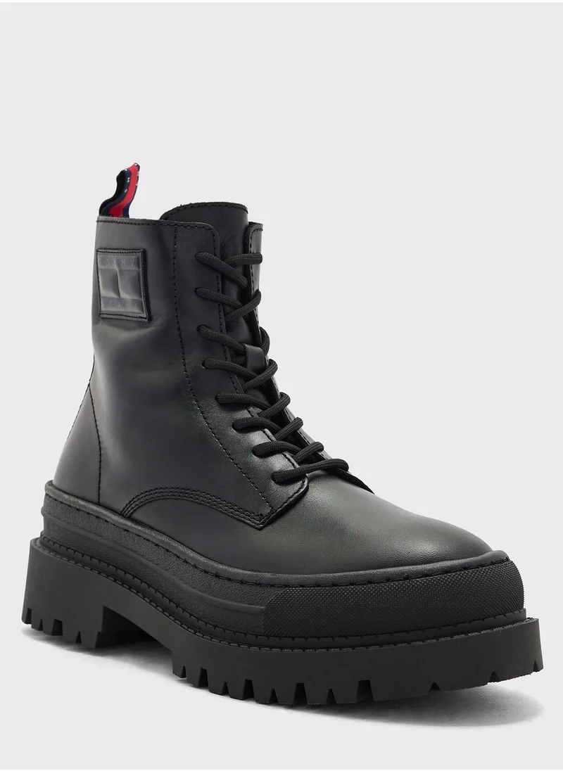 TOMMY JEANS Lace Up High Top Boots